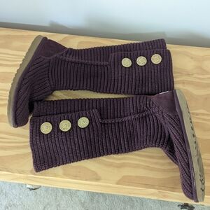 Ugg Knit Button-Accent Boots, Size 8